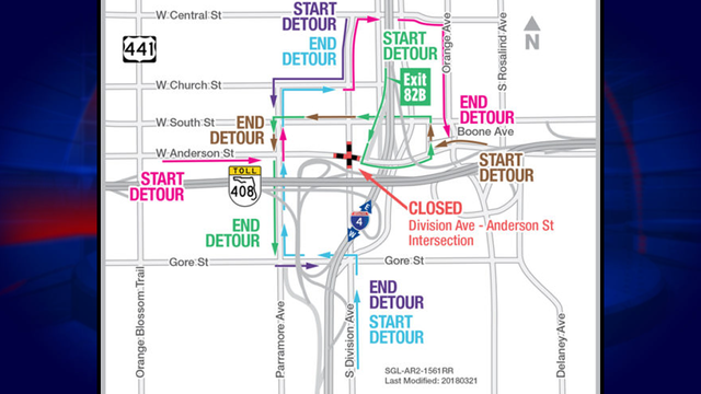 I-4 Ultimate Project: Intersection of Division Ave and Anderson St. closing for two nights
