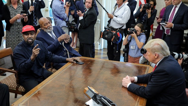 Kanye West's free-style riffs dominate Oval Office during White House visit with President Trump