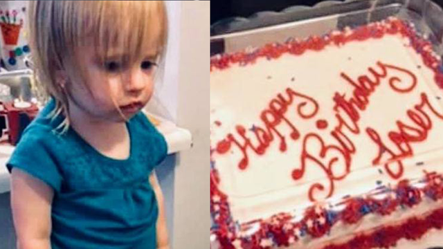 'Happy Birthday Loser' 2-year-old has hilarious reaction to cake mix-up