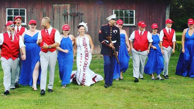 Couple receives backlash for hosting MAGA-themed wedding