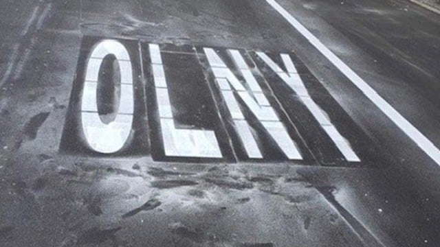 Florida road crew misspells 'ONLY' as 'OLNY' on street