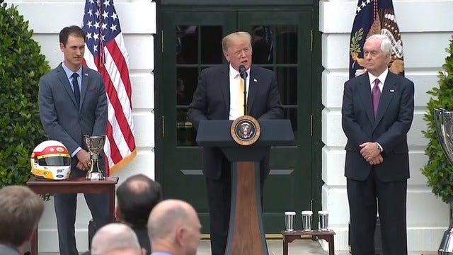 President Trump welcomes NASCAR champ to White House