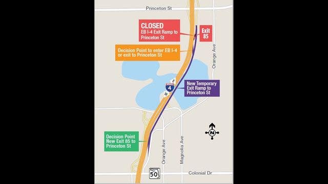 Traffic shift planned for I-4 at Princeton Street