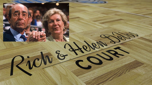 Magic dedicate Amway Center court to Rich and Helen DeVos