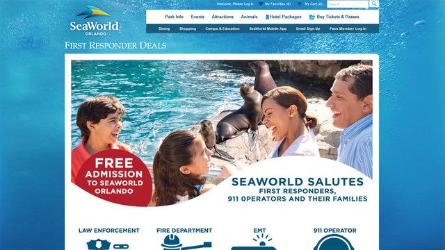 Free SeaWorld admission for first responders through September