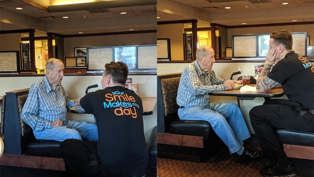 ‘It was a touching sight': Restaurant server uses lunch break to sit and talk with WWII veteran