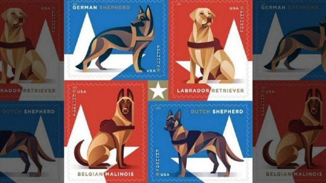 USPS releases new Forever stamps honoring military dogs