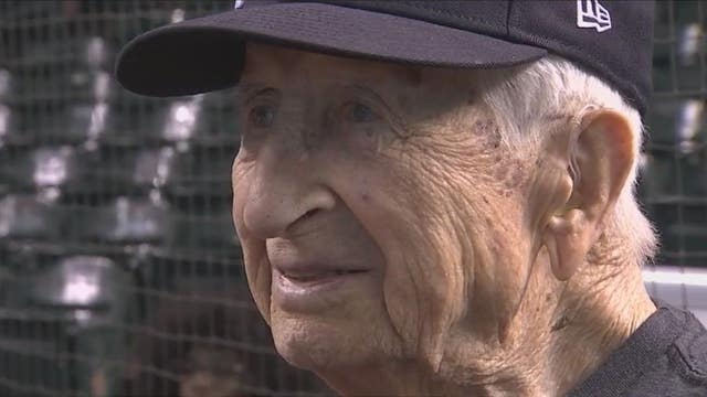 Centenarian watches Diamondbacks-Yankees game