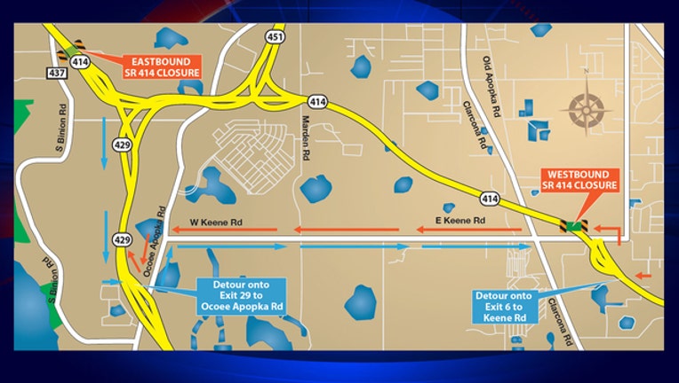 Section of SR 414 to close Thursday at 11 p.m. | FOX 35 Orlando