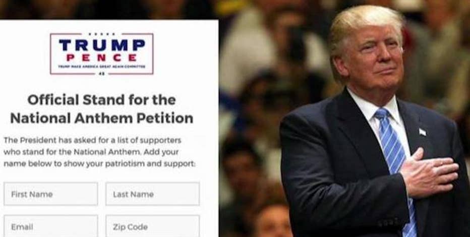 Trump Launches Petition To Stand For National Anthem