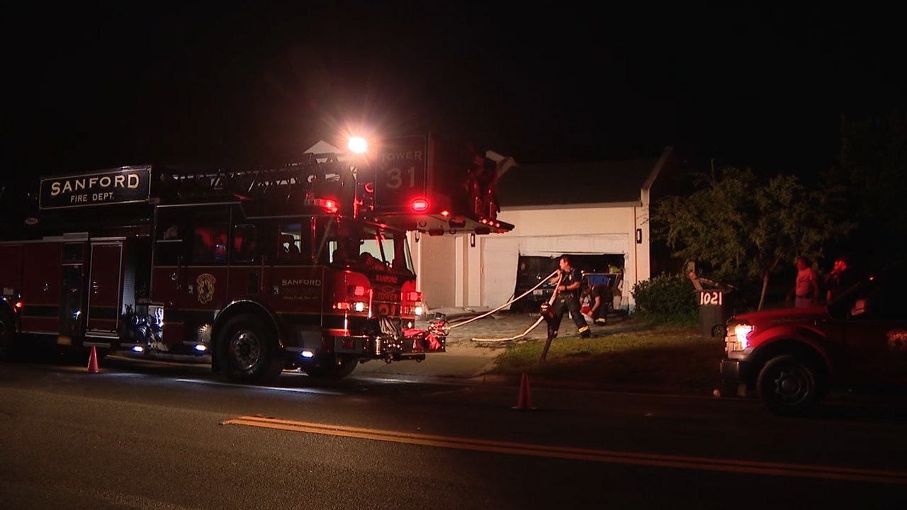Veteran's home catches fire in Sanford
