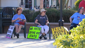 'It's time to impeach him,' protestors say outside of President Trump's Central Florida event