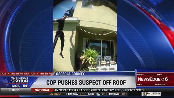 Investigation finds officer pushed suspect off roof