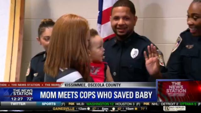 Kissimmee mom thanks police officers who saved baby