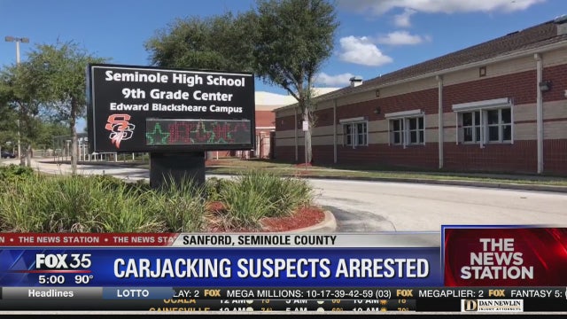 Suspects arrested after teen is carjacked at high school