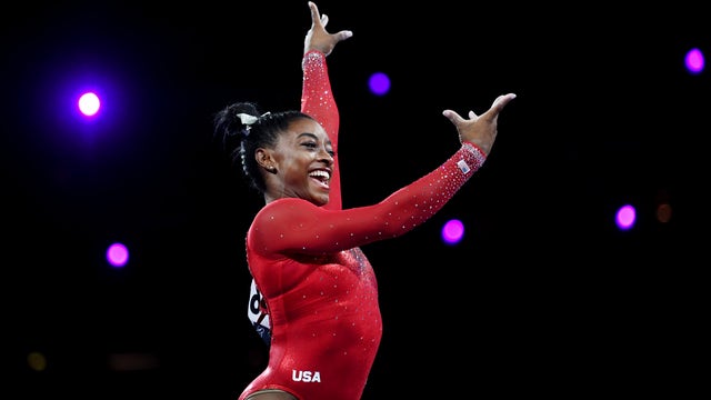 Simone Biles ties world gymnastics championship record with 23rd medal