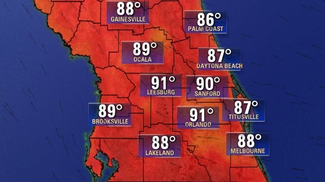 Near record highs possible for Central Florida on Wednesday