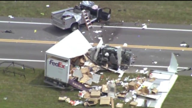 FedEx truck driver dead after head-on crash in Seminole County with pickup truck
