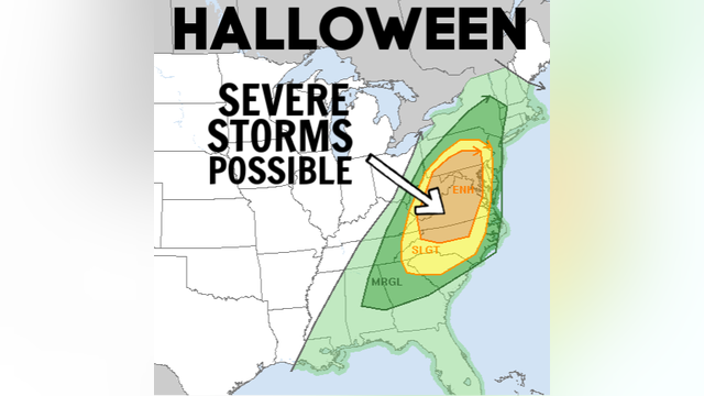 Wet Weather for East Coast Trick-or-Treaters