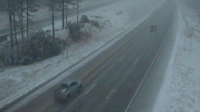 It's still summer but snow is already falling along the California-Nevada line