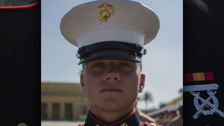 Pfc. Brendan Bialy completed Marine Corps boot camp last month. (Grace Kindred/U.S. Marine Corps)