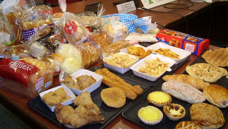 7d9b4585-A table showing dozens of items that contain heavy trans fats is shown in a file photo. (Photo by David Wong/South China Morning Post via Getty Images)