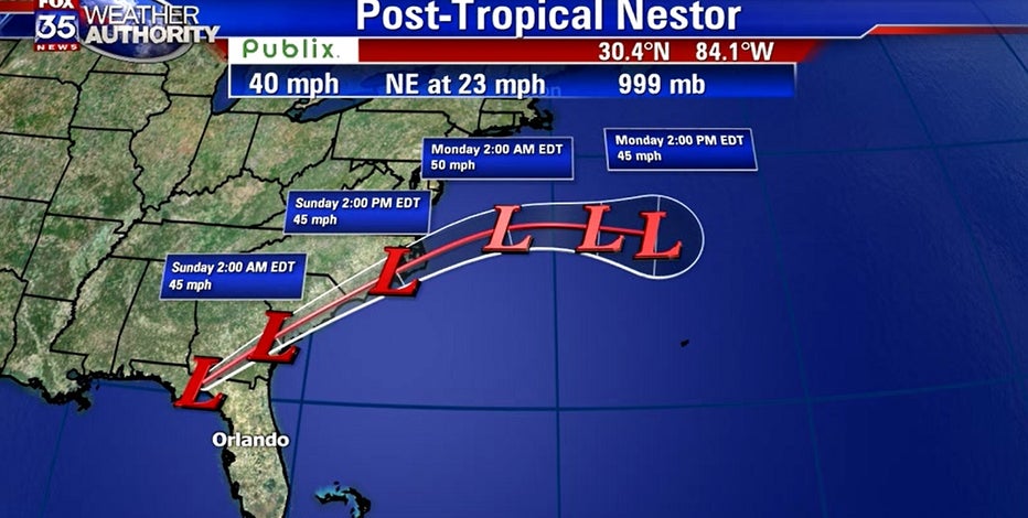 Nestor moves across Florida panhandle, through Georgia bringing heavy rain