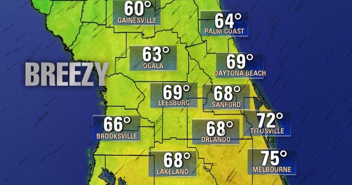 Highs to only reach the 60s for much of Central Florida as cold front ...