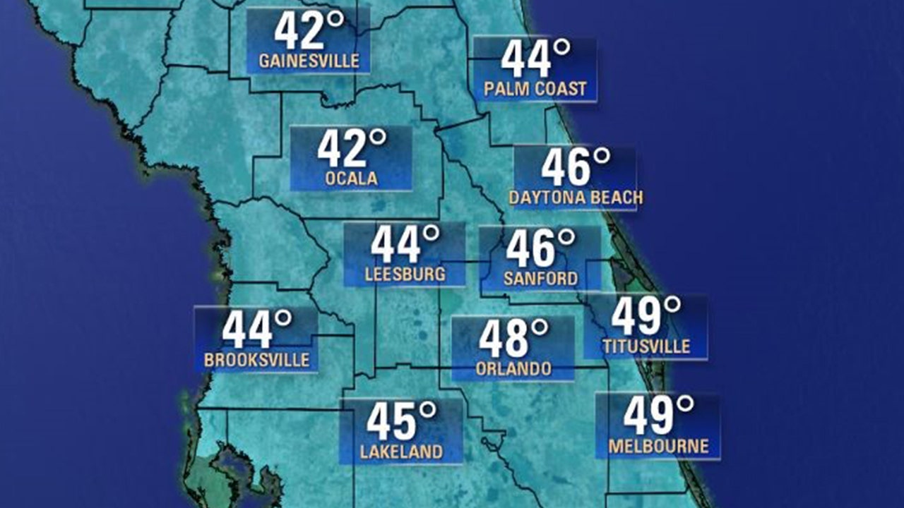 Cold front to drop Central Florida temperatures into the 40s ahead of