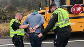 Oregon school bus driver arrested after crashing into ditch with 10 students on board, police say