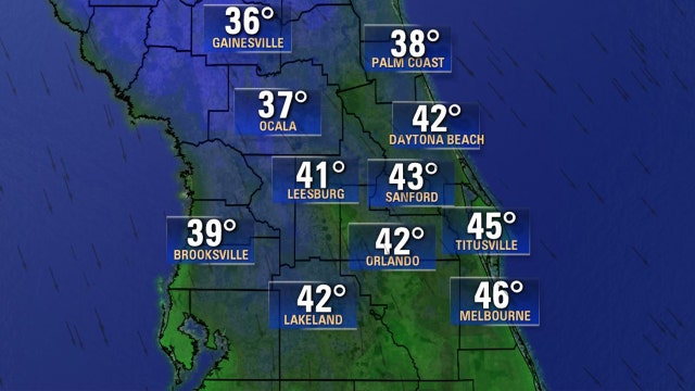 Cold front to drop temperatures into the 30s and 40s in Central Florida