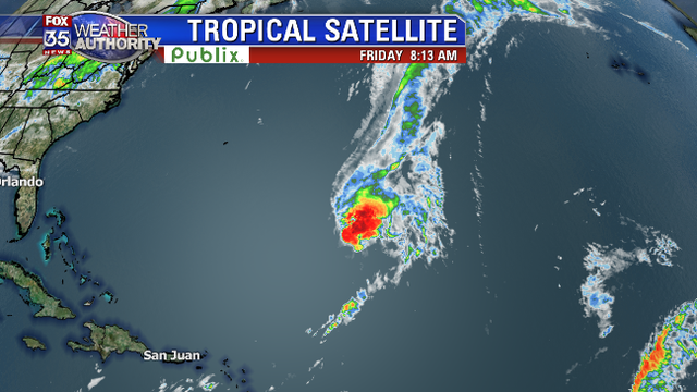 Tropical Storm Sebastien becoming less organized