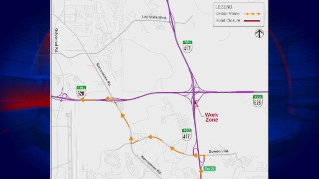 Overnight ramp closures expected this week on State Road 528 and 417