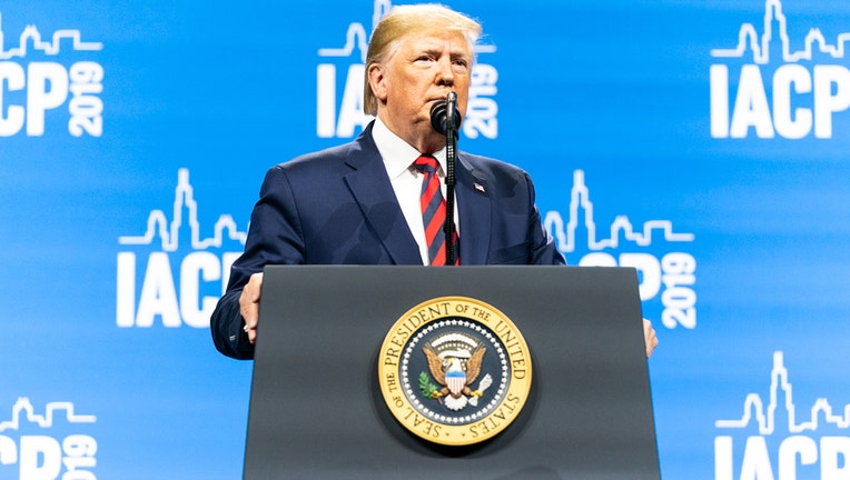 President Donald J. Trump delivers remarks at the International Association of Chiefs of Police Annual Conference and Exposition Monday, Oct. 28, 2019, at the McCormick Place Convention Center Chicago in Chicago. (Official White House Photo: Shealah Craighead)