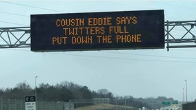 Hilarious highway sign in Tennessee channels 'Christmas Vacation' to remind drivers not to text and drive