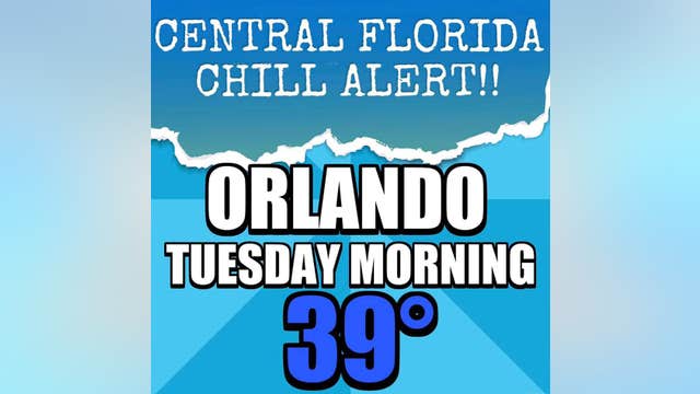 Coldest air of the season so far for Central Florida arrives tonight!
