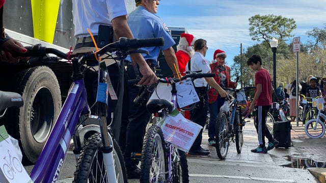 Dozens of Orlando kids receive free bikes for Christmas