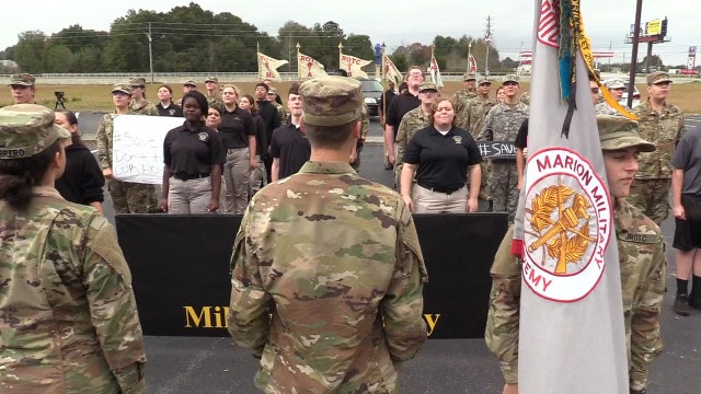 Parents, students at Marion Military Academy protest charter school's closing