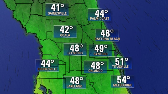 Cold front will drop temperatures in Central Florida to the 40s for the first day of 2020