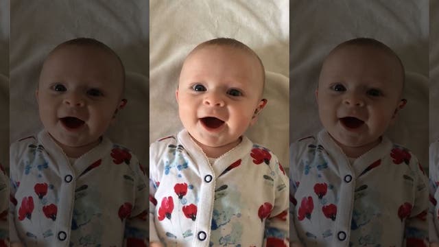 Moment deaf baby hears mom's voice after hearing aids switched on