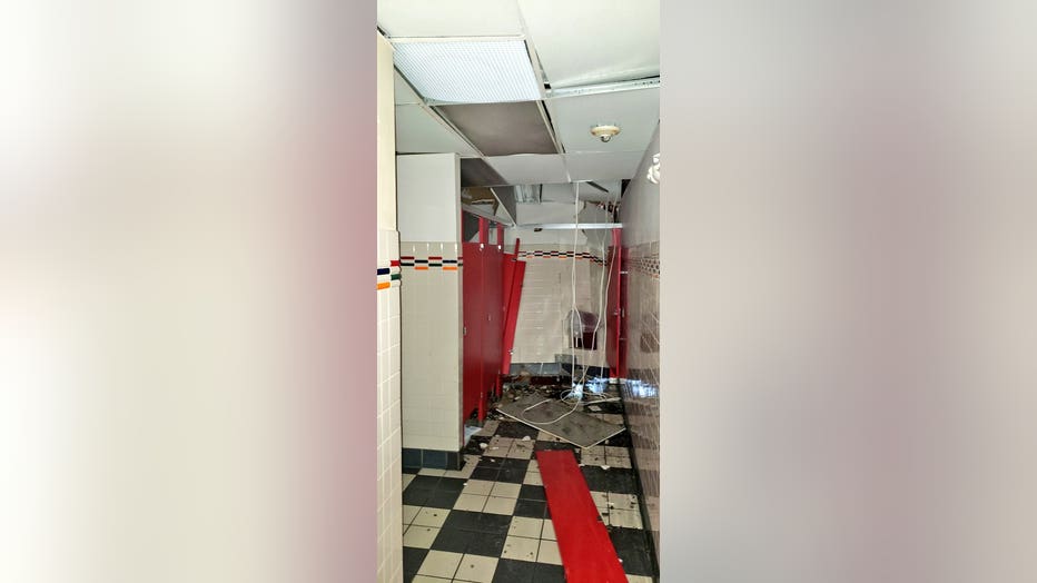 Fire rescue: No one injured after truck crashed into bathroom at Chuck