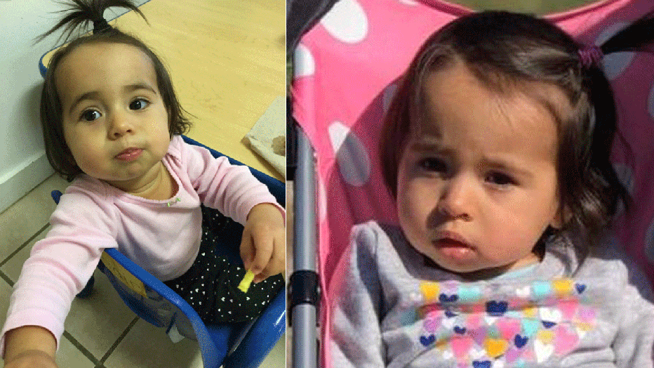 Venessa Morales, 1, is shown in two undated photos. (Photo credit: Ansonia and Connecticut police)