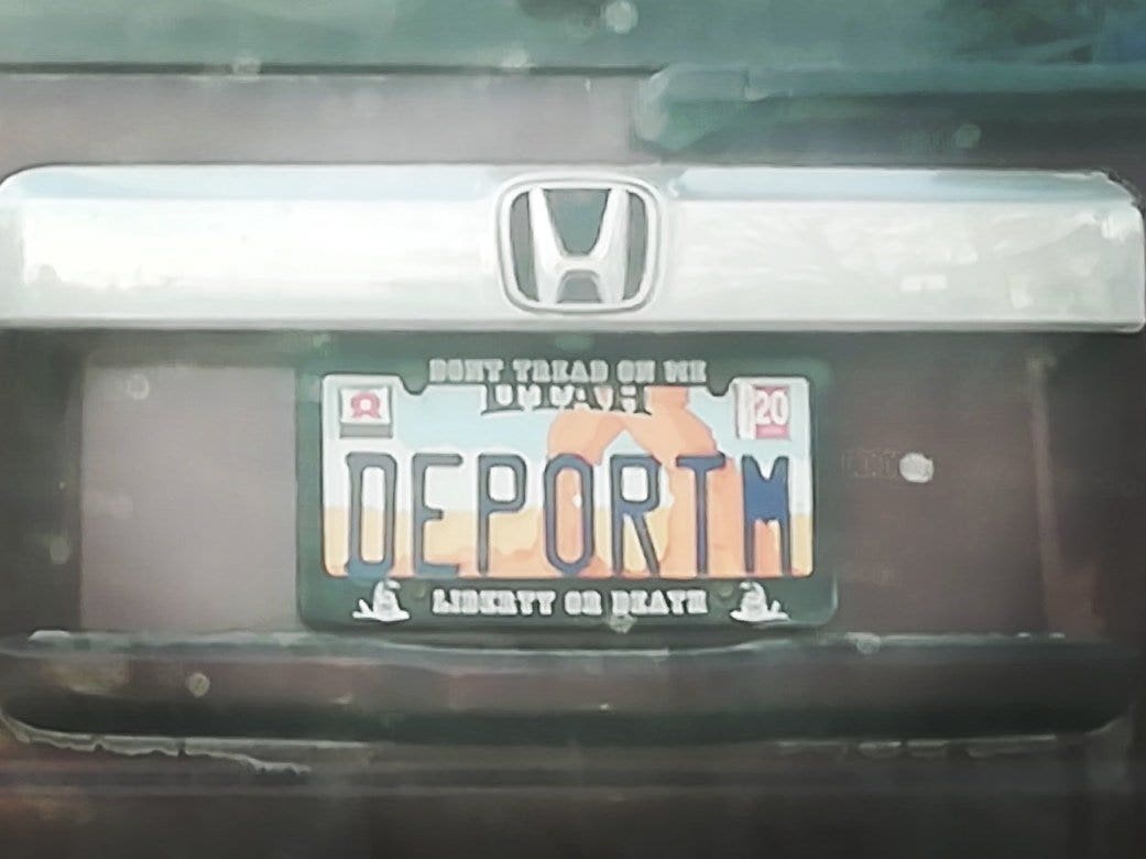 Utah eyes personalized license plates after ‘deport’ ...