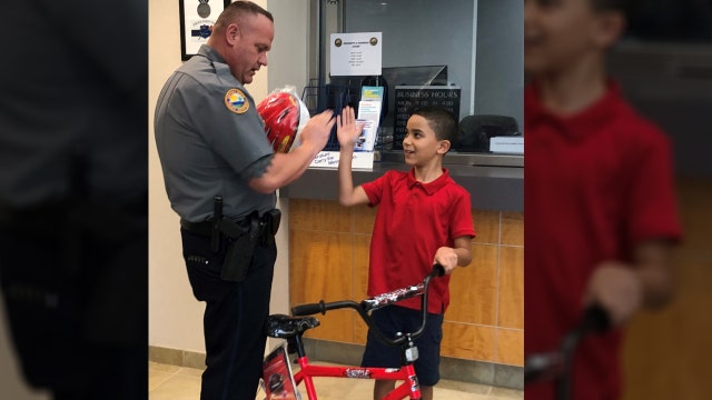 Kid receives new bike from Florida police department after his is stolen, police said