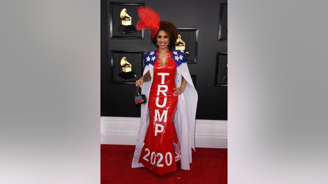 Joy Villa wears pro-Trump gown to Grammys: 'Impeached and re-elected'