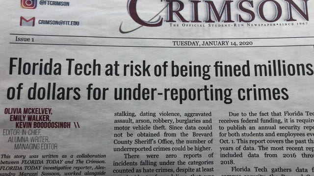 Student journalists at Florida Tech uncover discrepancies in crime stats reported by school