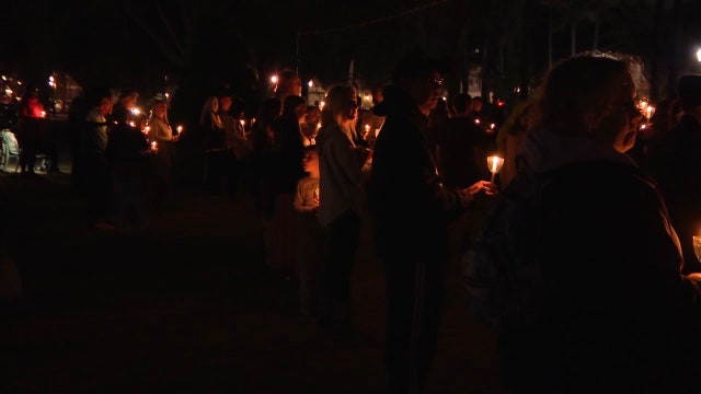 Vigil held for slain Celebration family