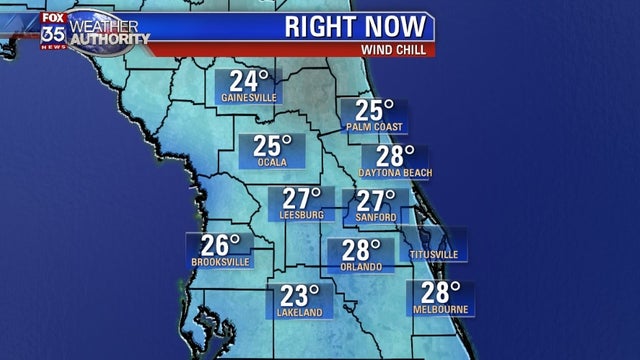 After frigid wind chills across Central Florida, 70s return Thursday