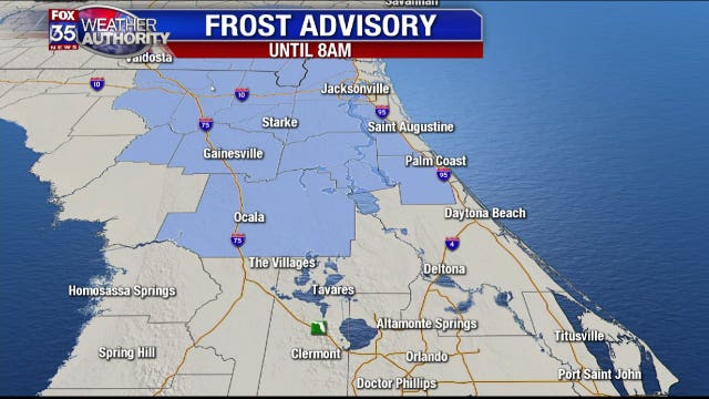 Cold temps, frost Monday morning