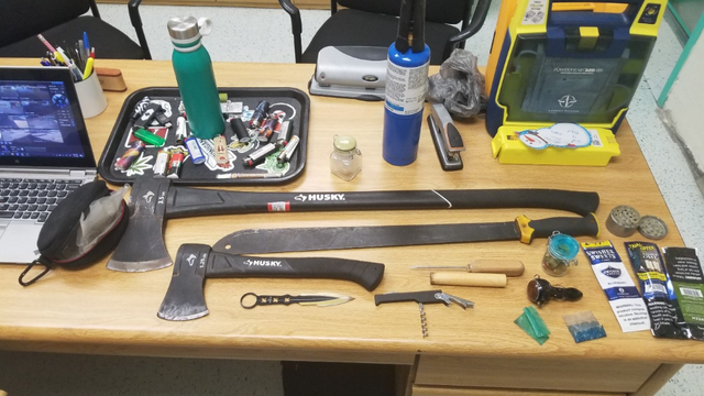 Pine Ridge H.S. student accused of bringing machete, axes and ice pick on campus